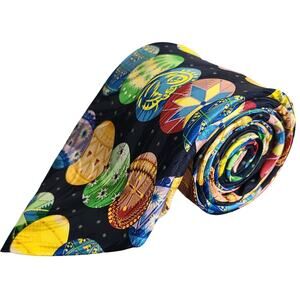 Keith Daniels Golf Ball Novelty Print Silk Necktie Handmade Made in China 60x4